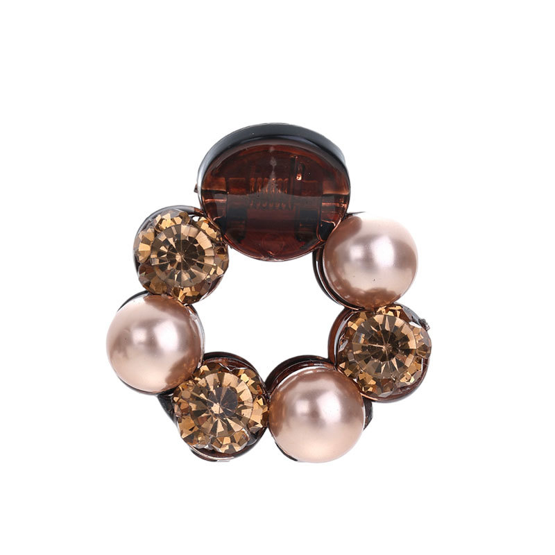 Temperamento diamante de perla clip para mujeres 2025 nuevo clip de tiburón pequeño clip de cabello detrás de la cabeza medio clip de cabello tocado