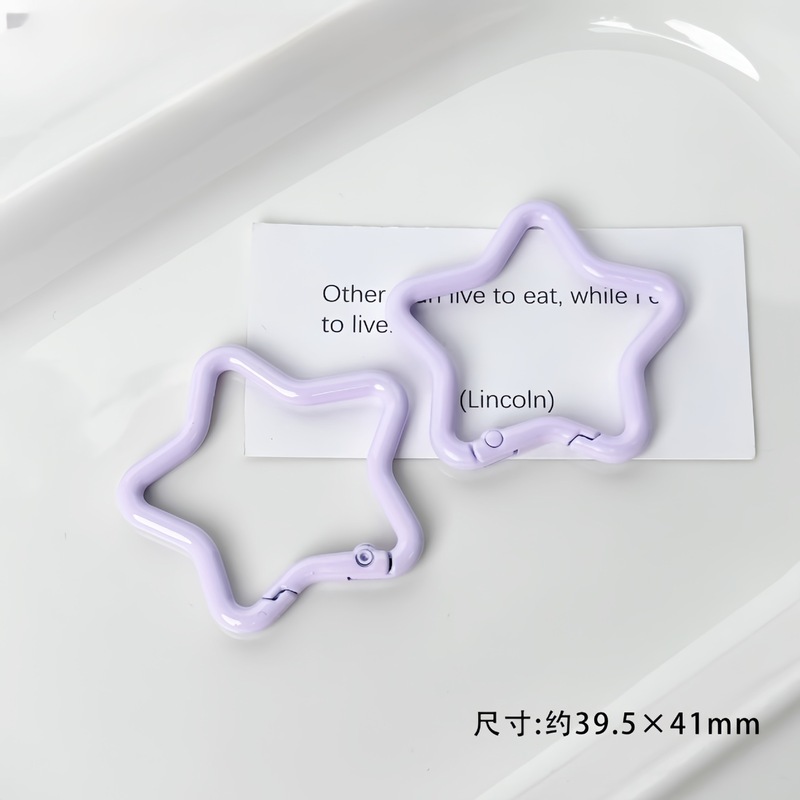 烤漆彩色五角星金属弹簧扣包挂钥匙扣头串珠手工diy材料饰品配件|undefined