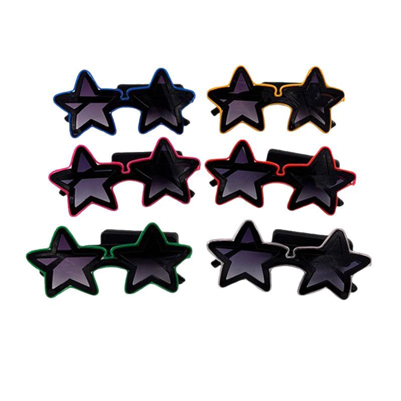 Nuevas gafas luminosas LED, barra de fiesta, festival de música de Bengdi, gafas luminosas de estrella de cinco puntas, accesorios brillantes