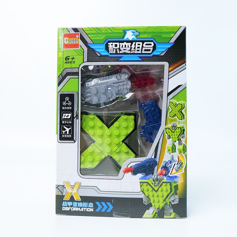 Digital deformación carta niños niño diamante robot coche carta bloques de construcción niño modelo de juguete educativo