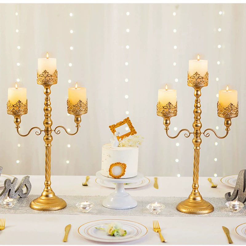 Трансграничный американский ретро большой подсвечник B & B отель мягкий кованая чуган для свечей Свадебный реквизит подставка для свечей