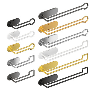 Cross-Border Amazon Paper Towel Holder Kitchen Rack Hanging Rack Bathroom Multi-Functional Toilet Paper Holder Roll Paper Holder Without Punching