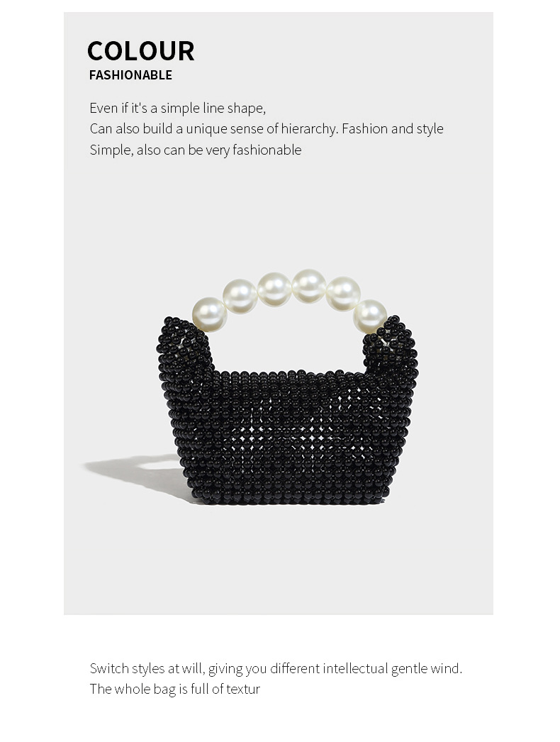 Perlina in stile francese Ins con design cavo, dolce ragazza versatile perla tenuta in mano, croce diagonale a spalla singola intrecciata a mano_voghion.com