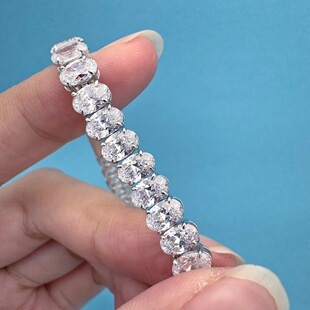 A generation of oval egg bracelet S925 sterling silver hot high carbon diamond moissanite 18K jewelry wholesale