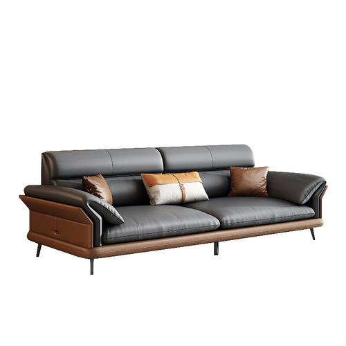 Office Sofa Genuine Leather Business Reception Hall Visitor Area Negotiation Simple Modern Light Luxury Coffee Table Set