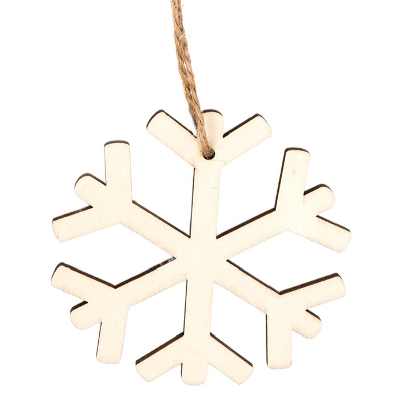 Snowflake Wood Piece Hand-made DIY Children's Hand-painted Graffiti Crafts Christmas Decoration Pendant Winter Crystal