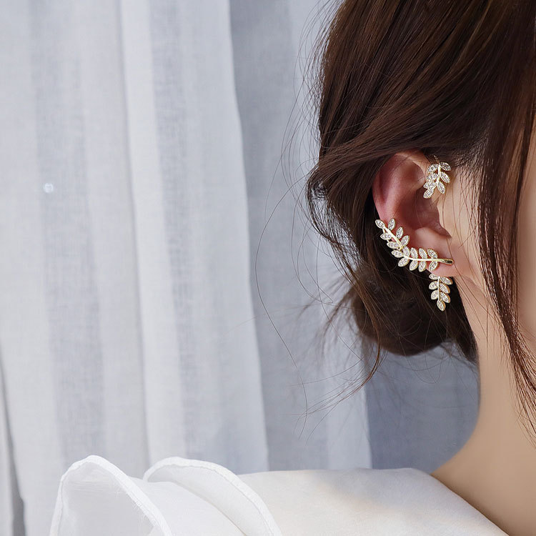 Fashion Leaf Alloy Plating Artificial Gemstones Women's Ear Clips display picture 5