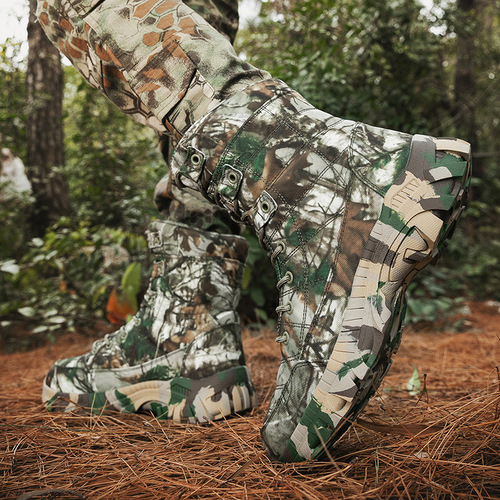 Plus-size combat boots for men, outdoor camouflage boots, high-top hiking boots, men’s tactical boots, men’s hiking and training boots.