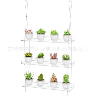 Factory Wholesale Acrylic Transparent Window Plant Rack Flower Pot Hanger Removable Storage Rack Vase Storage Display Rack