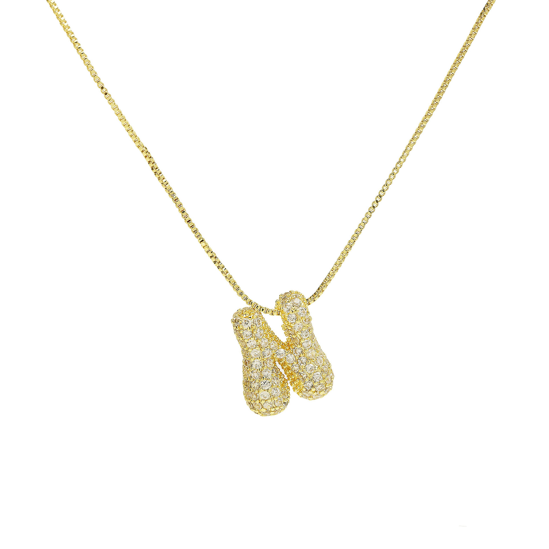 Copper Material Letter Pattern 1 Piece Copper Zircon 18K Gold Plated Letter Pendant
