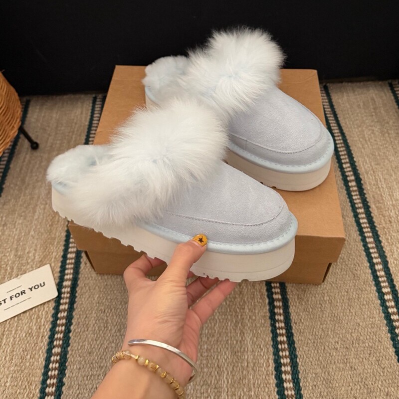 New model of Henan Sanpo snow boots, Titzkute large fur slippers, fashionable and versatile, thick-soled warm slippers, available for export New model of Henan Sanpo snow boots, Titzkute large fur slippers, fashionable and versatile, thick-soled warm slippers, available for export