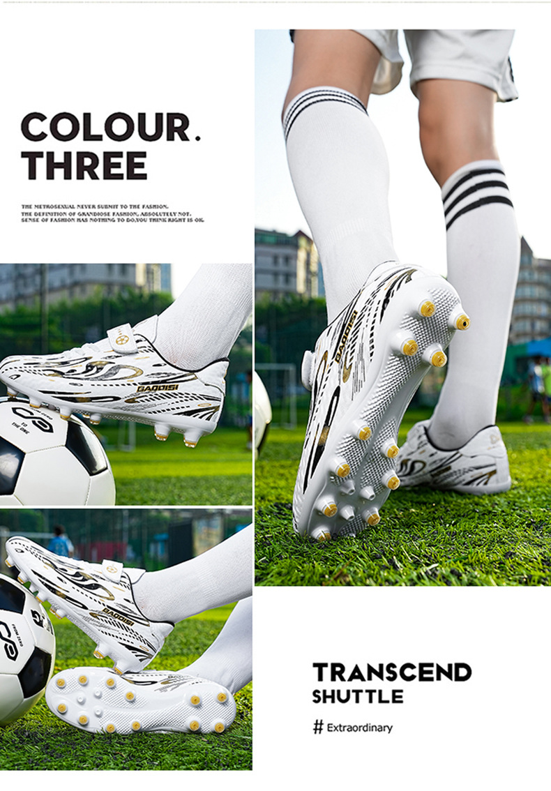 Calcio con nastro magico transfrontaliero per ragazzi e ragazze, scarpe per bambini, scarpe da calcio lunghe con chiodi professionali per studenti delle scuole elementari_voghion.com