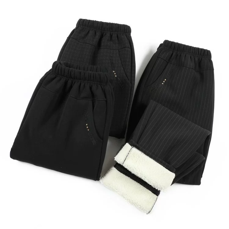 Средние и пожилые мамы осенние и зимние свободные брюки носить бабушкины зимняя одежда бархатная толстая эластина старые хлопчатобумажные брюки