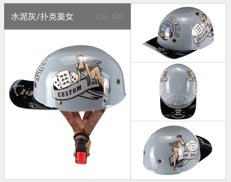 Motorcycle Helmet Women Summer Half Helmet Electric Motorbike Retro Sunscreen