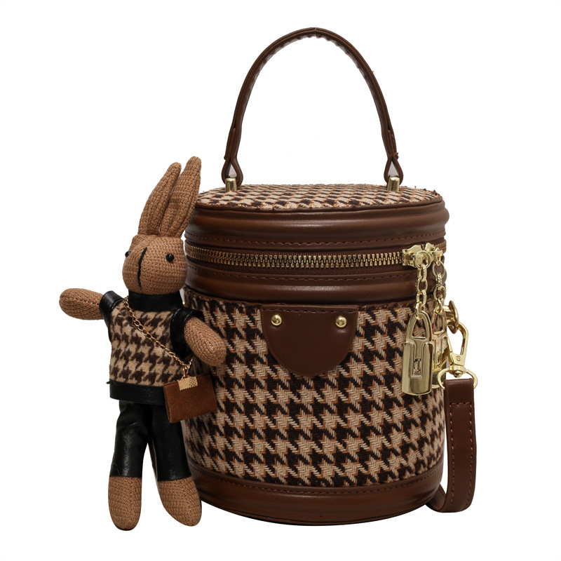 Bolsa de nicho de alto grado 2023 nueva bolsa de mujer bolsa de mensajero de pata de gallo popular bolsa de cubo portátil