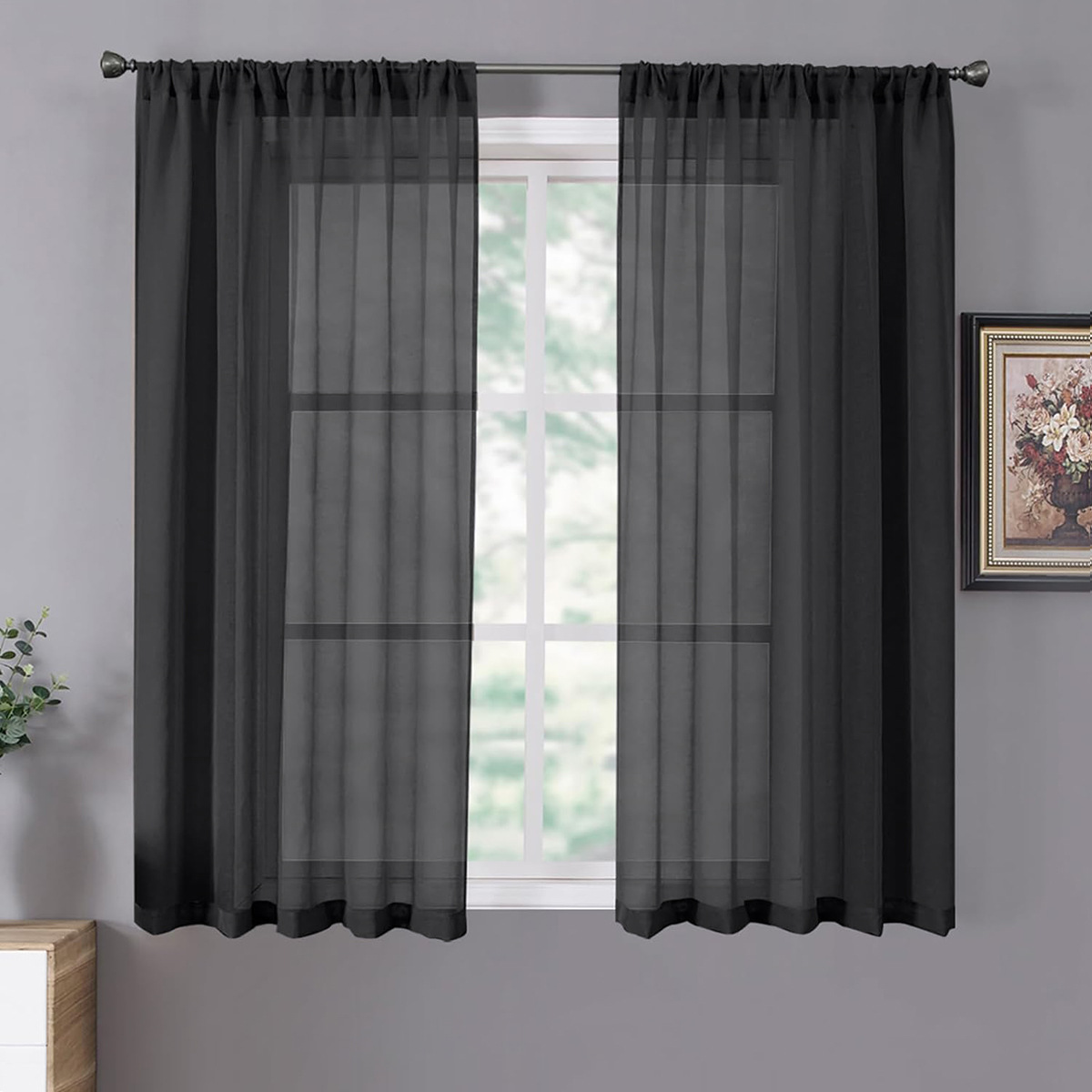 Meikeduo cross-border color sólido todo Duoli hilo de ventana semi-sombreado cortina terminada Amazon SHEIN spot