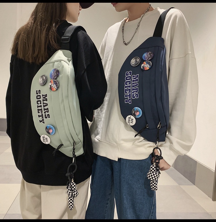 new fashion unisex chest bag couples largecapacity oneshoulder messenger bag student sports waist bagpicture4