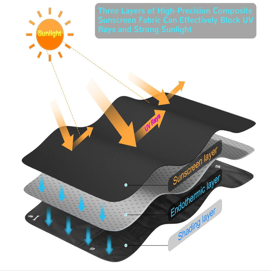 Summer car sunshade curtains sunscreen UV insulation suction cup side pull black car curtains