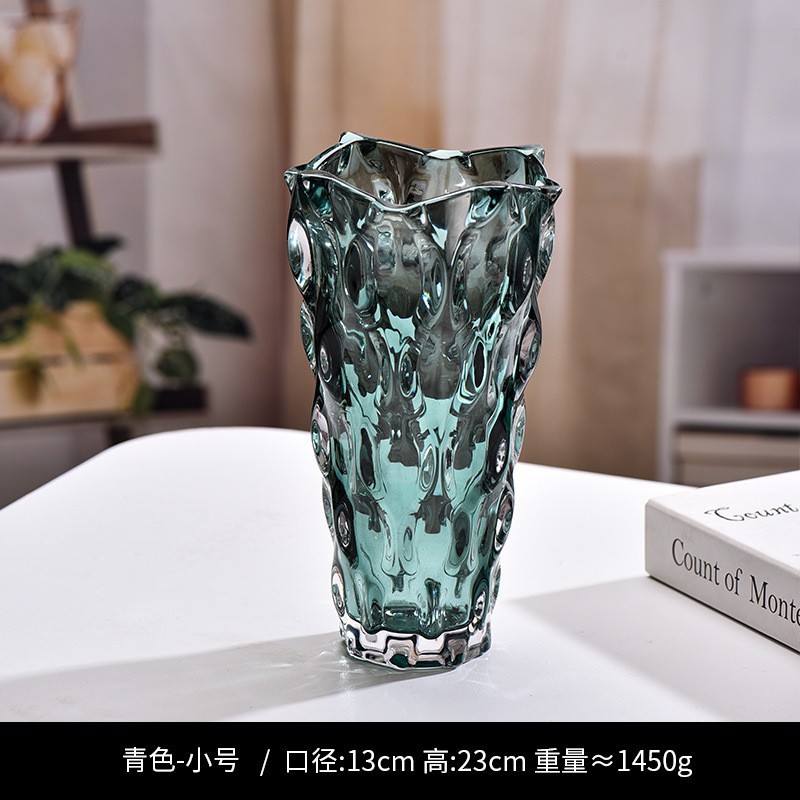 Nuevo jarrón de cristal transparente de agua de cristal cultivado Lilies Rose Decoración de escritorio de la sala de estar Decoración de alta calidad