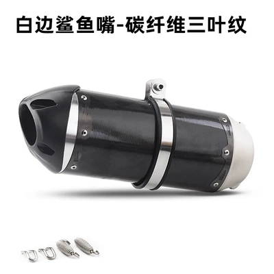 Z900 Cbr500R Wuji 300 Exhaust pipe - carbon-fiber-clover-shark-silver-side-brother-exhaust