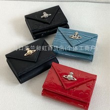 新款西太后三折钱包土星鳄纹零钱包女士2025小红书同款