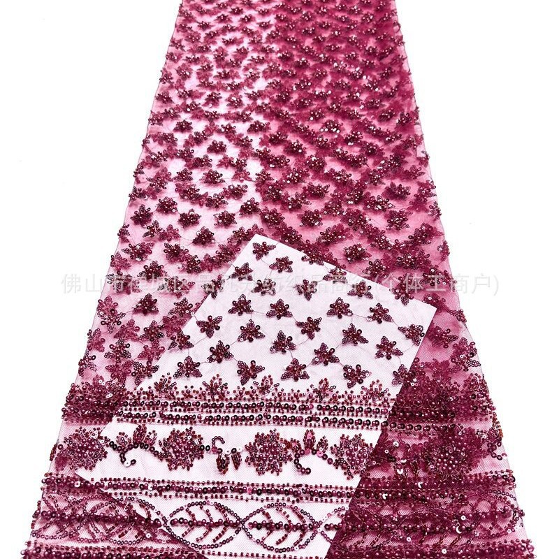 Moda vestido de noche especial bordado tela de perlas de sequilla tela de flor de fabricación directa de ropa de gama alta
