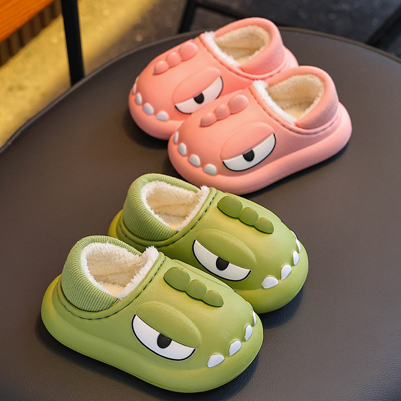 Otoño y invierno bolsas de tacones de algodón para niños, niños y niñas, EVA impermeable para padres e hijos, zapatillas de algodón cálidas para bebés