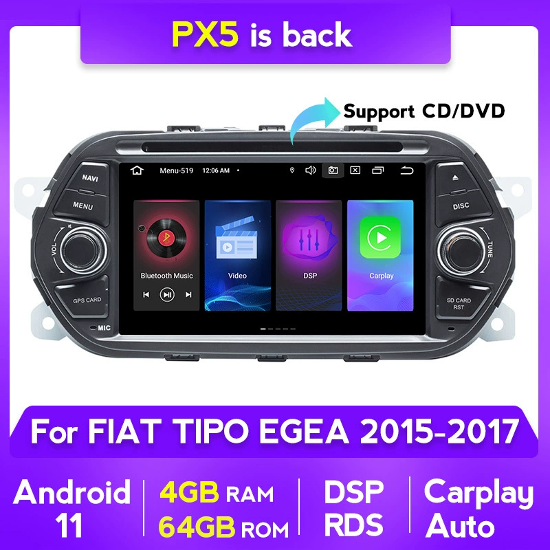 Подходит для автомобильной навигации Fiat Tipo Egea 2015-2017 с GPS Bluetooth CD все-в-одном