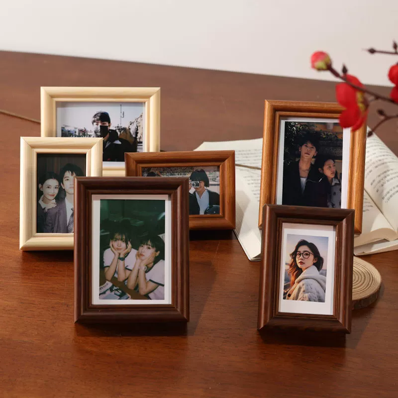 Фоторамка из массива черного ореха 3inch Фоторамка Polaroid маленький столик 4inch печатные фото мини-украшения своими руками