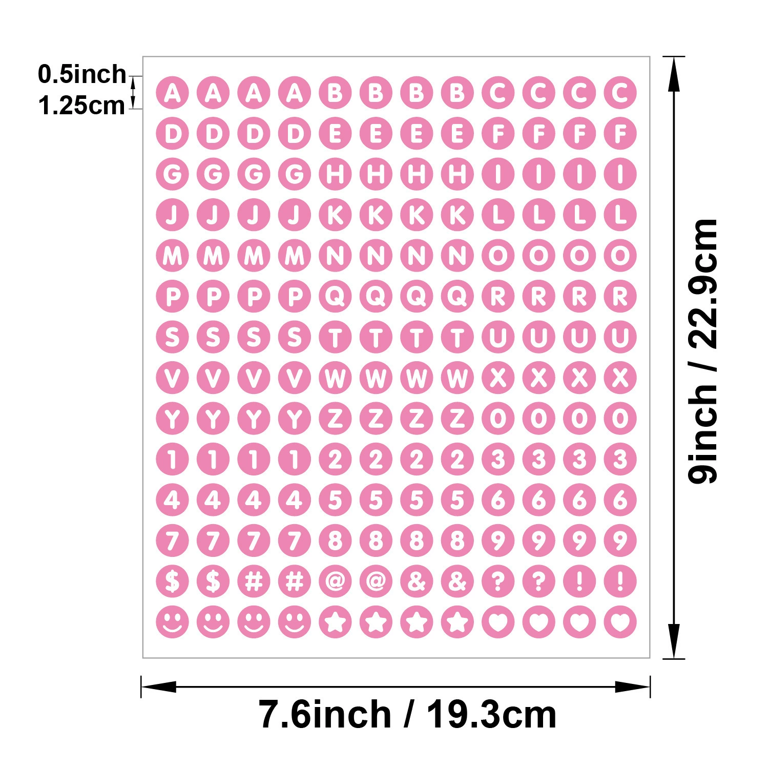 Waterproof sticker, cards, 0.5 inch, DIY