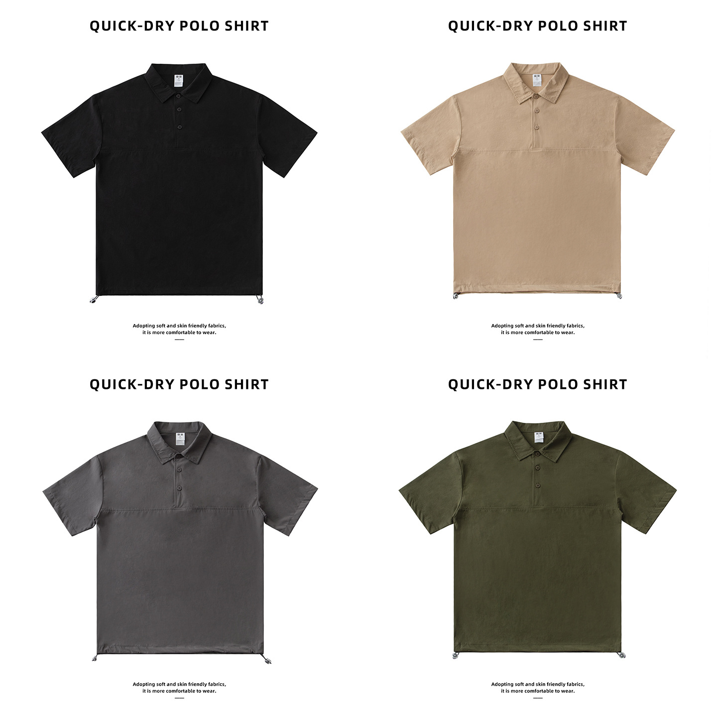 American Quick-Drying Ice Silk Polo Shirt for Men in Summer Yama Style Mountain Style Outdoor Moisture-Absorbent Breathable Cool Short-Sleeved T-Shirt