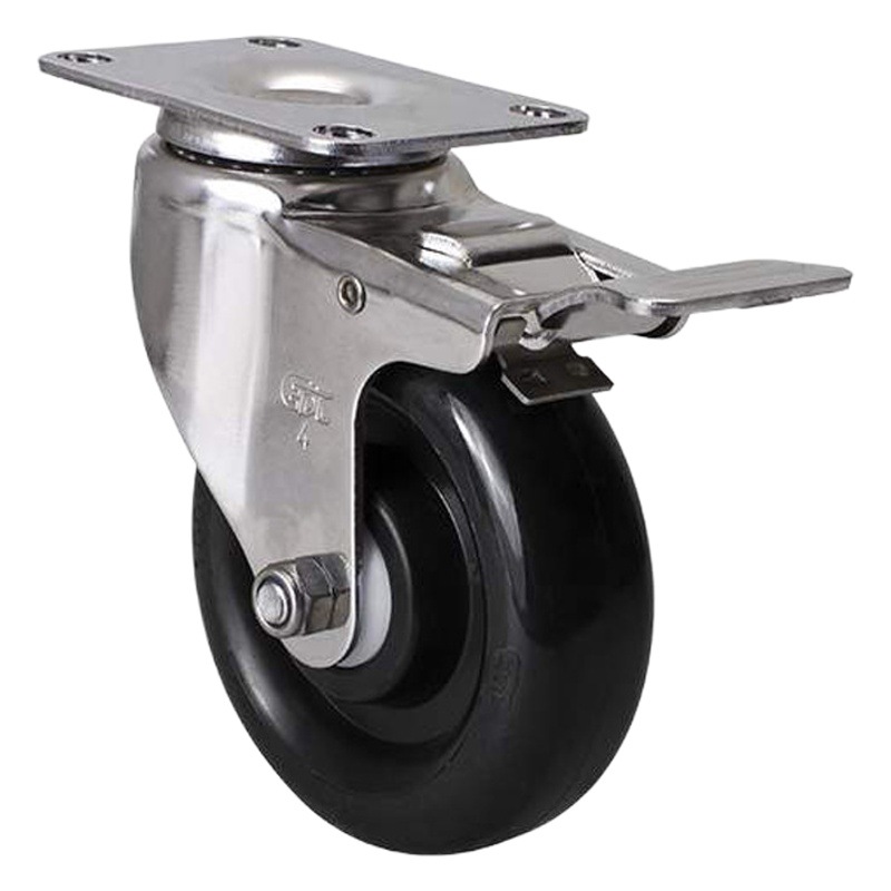 Rueda Giratoria Mediana de Acero Inoxidable S54-65 3/4/5 Pulgadas Direccional, Giratoria, Con freno