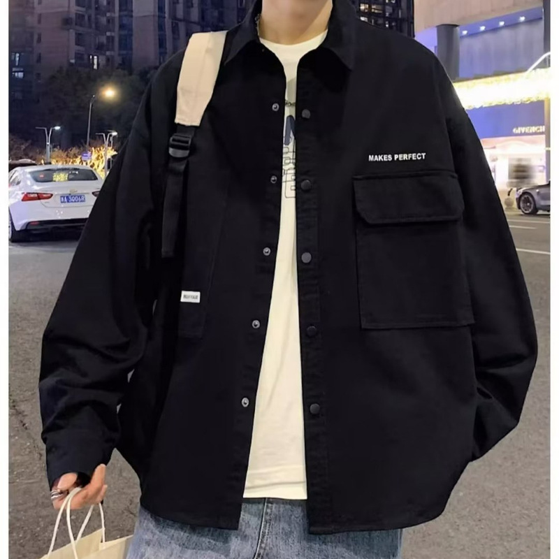 Men's Shirt Jacket Spring High-Quality Youth New Workwear Cardigan Jacket Japanese Casual Thin Spring Wear