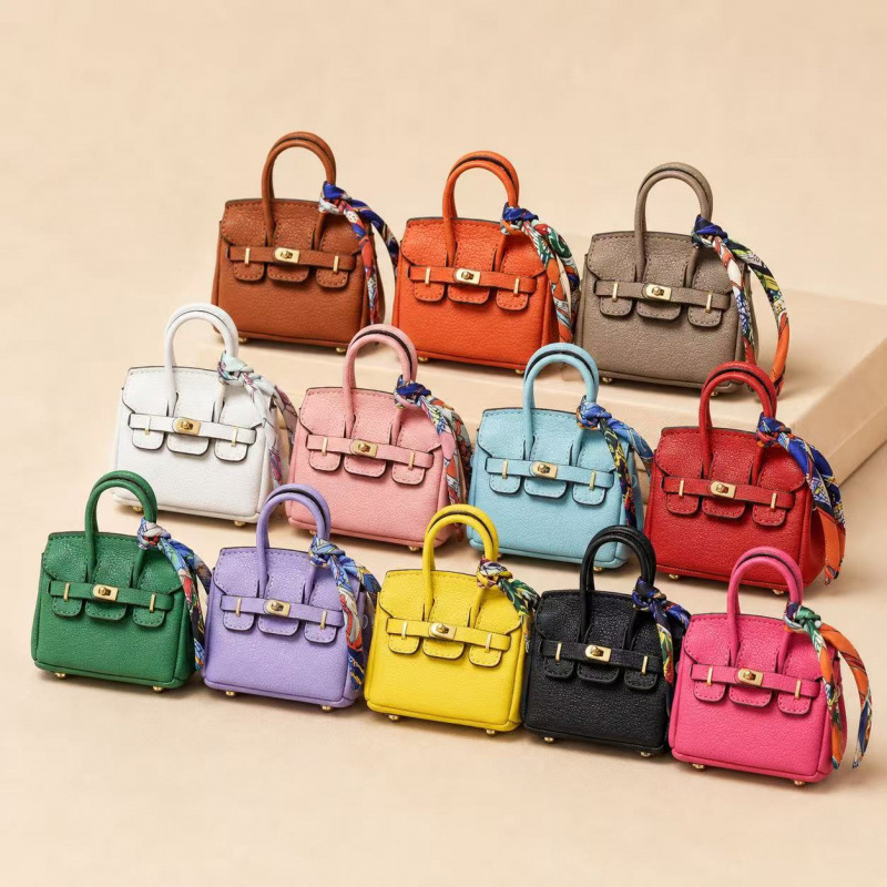Mini Platinum Handbag Pendant Keychain Bluetooth Earphone Pouch Coin Storage Bag Trendy Luggage Accessory