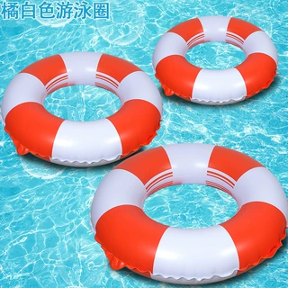 工厂热销充气游泳圈 轮胎游泳圈 加厚成人水浮圈桔白游泳圈