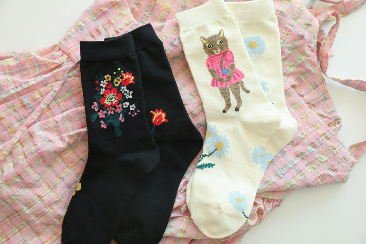 Women's Cartoon Style Animal Color Block Cotton Ankle Socks display picture 4