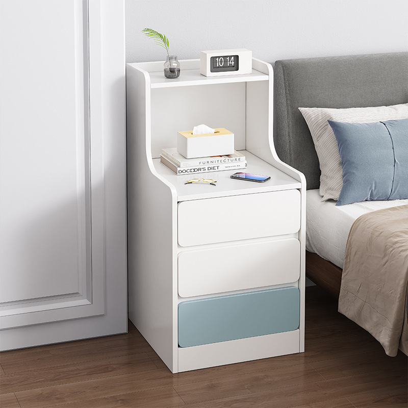 Mayor mesita de noche simple moderno Mini pequeño ultra estrecha mesita de noche dormitorio cama de almacenamiento lado pequeño estante de almacenamiento de gabinete