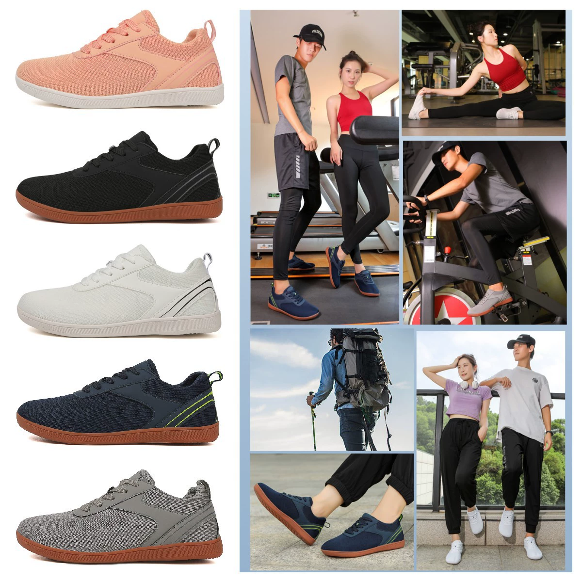 Трансграничные уличные нескользящие широкие кроссовки для ходьбы босиком, свободные спортивные повседневные кроссовки, кроссовки для походов с широким носком, кроссовки для фитнеса и бега.