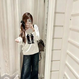曼巴棉克后包领彩色内外同色长袖新款韩版女装宽松型套头卫衣上衣
