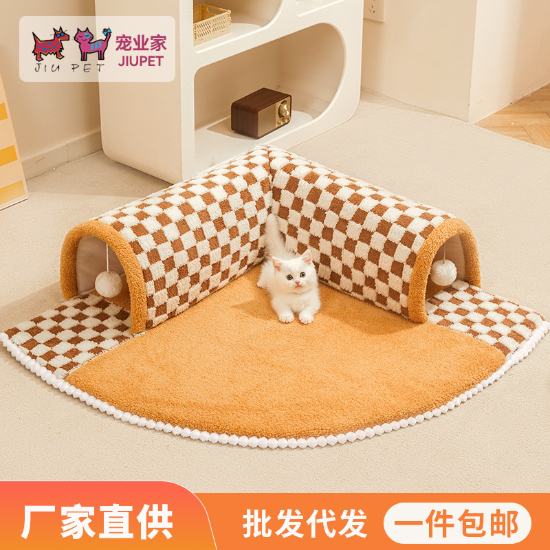 Nuevo gato túnel invierno gato estera desmontable y lavable gato casa felpa gato estera transfronteriza entrega al por mayor