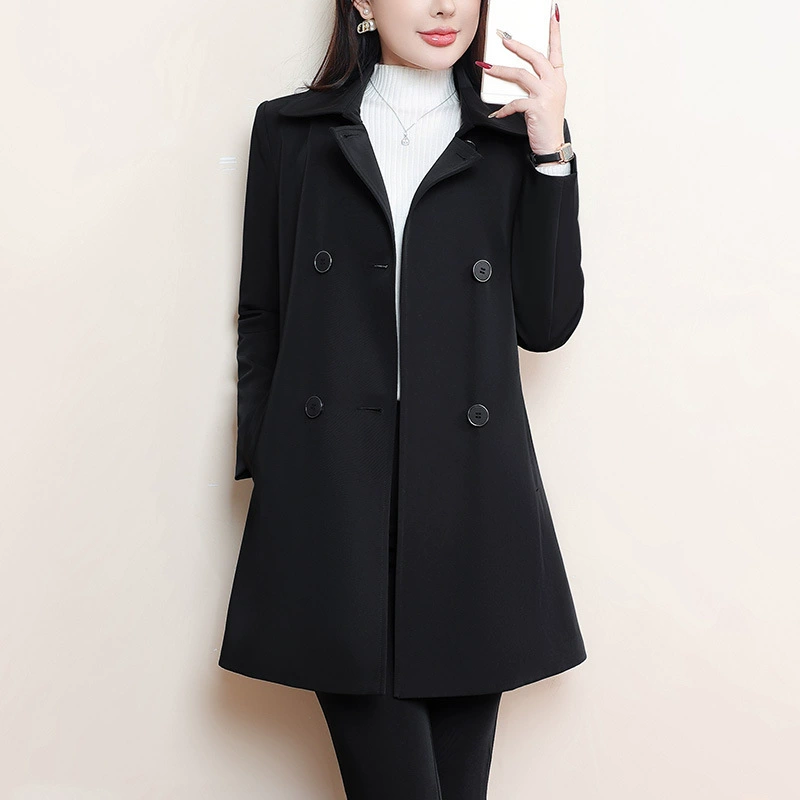 Осеннее trench coat, жакет, свободный крой, большой размер
