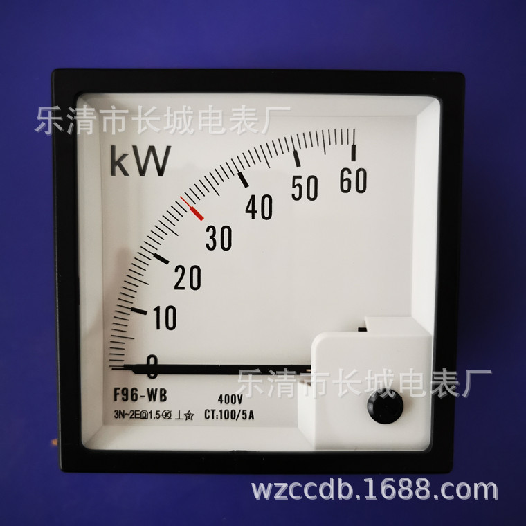 长城电表厂F96-WB 60KW 100/5 400V 三相有功功率表 船用表