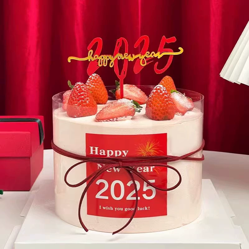 Акриловые топперы 2025 «Happy New Year» и наборы стикеров, миксы от 10 до 100 шт.