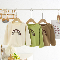 Children's Sweatshirt 2022 Autumn New Boys and Girls Checked Long Sleeve Top Baby Korean Style Round Neck Hoodie