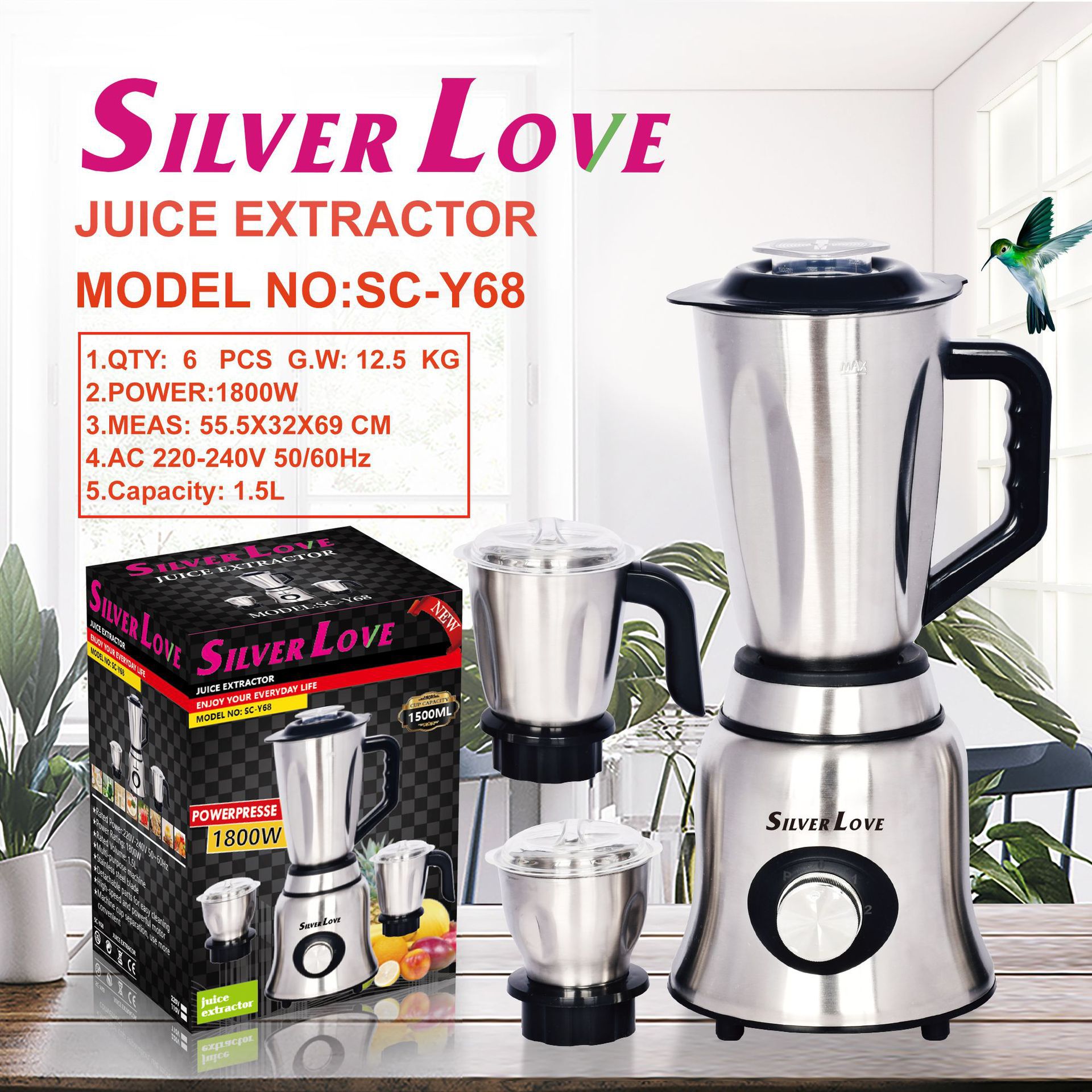 3 en 1 mezclador mezclador exportación de comercio exterior 3 en 1 máquina de jugo 2L multifunción máquina de jugo image 7