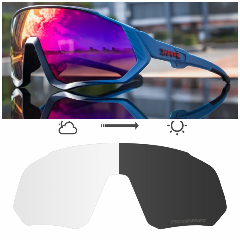 Gafas Fotocromáticas de Ciclismo Set de 2 Lentes TR90 Fotocromático, Protección UV para Ciclismo