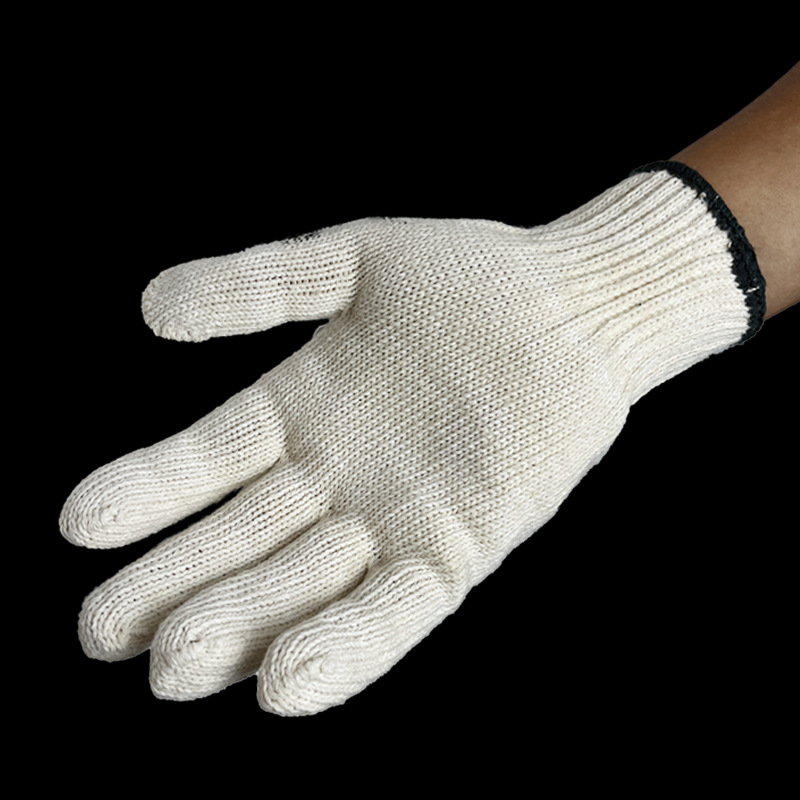 Hilo de algodón blanco Hilo fino laboral de alta calidad antideslizante resistente al desgaste sitio de construcción trabajo protección laboral protección de seguridad guantes de hardware al por mayor