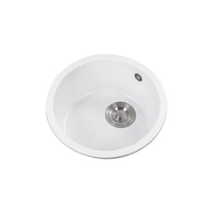 BB4C wholesale white countertop small round quartz stone sink kitchen vegetable basin undermount single basin sink
