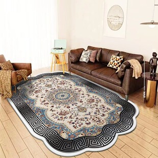 New Chinese Style Light Luxury Large Area Living Room Carpet Bedroom Crystal Velvet Bedside Blanket Sofa Coffee Table Stain-Resistant Foot Mat Floor Mat