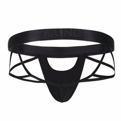 Men's underwear, mesh transparent, imitation leather, sexy butt lifting men's double thong T-pants 1042SD